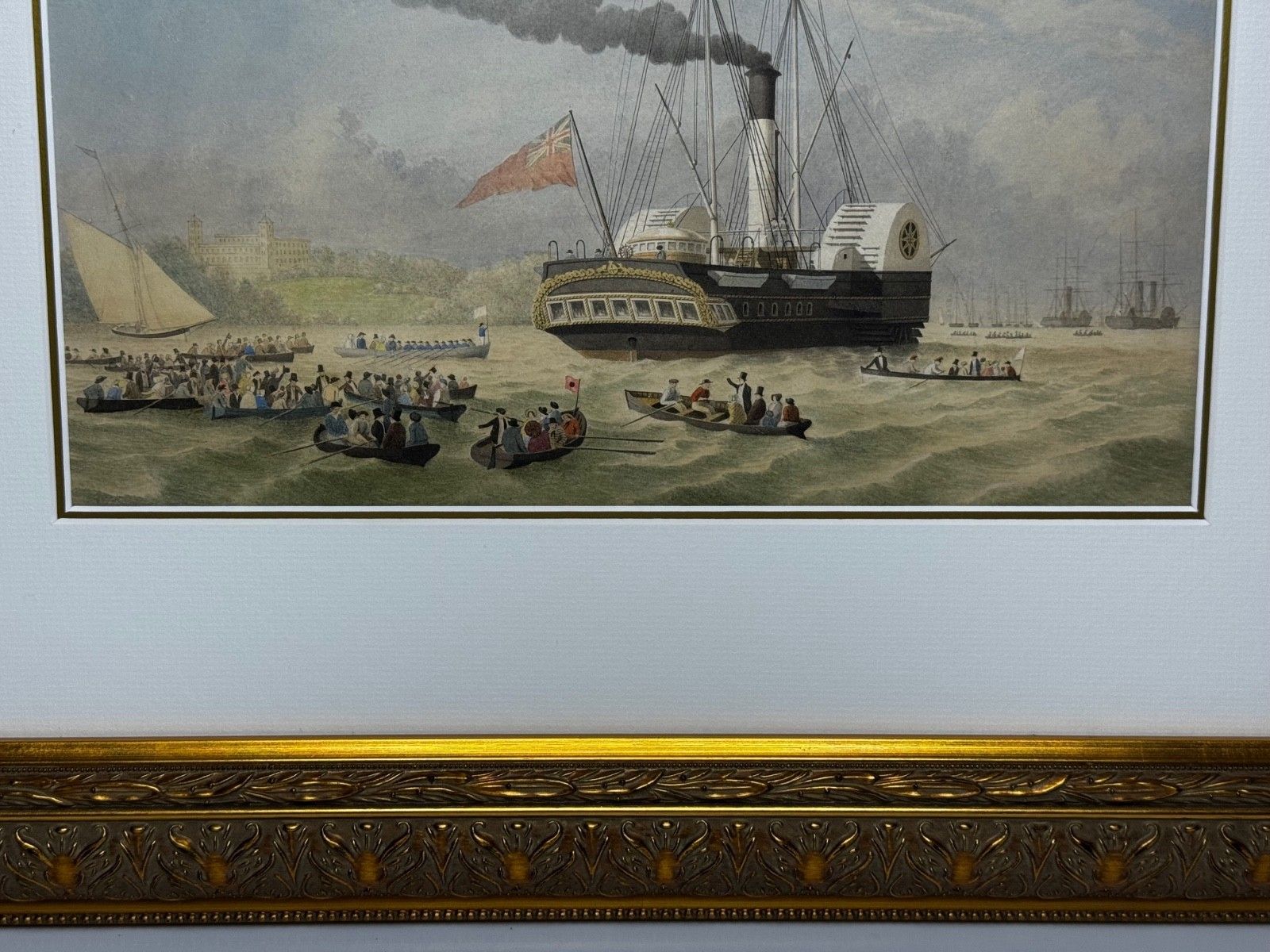 Victoriaans maritiem schilderij HMY Victoria & Albert First Royal Steam Yacht Off Osborne House in de stijl van Nicholas Matthew Condy photo 6500.0
