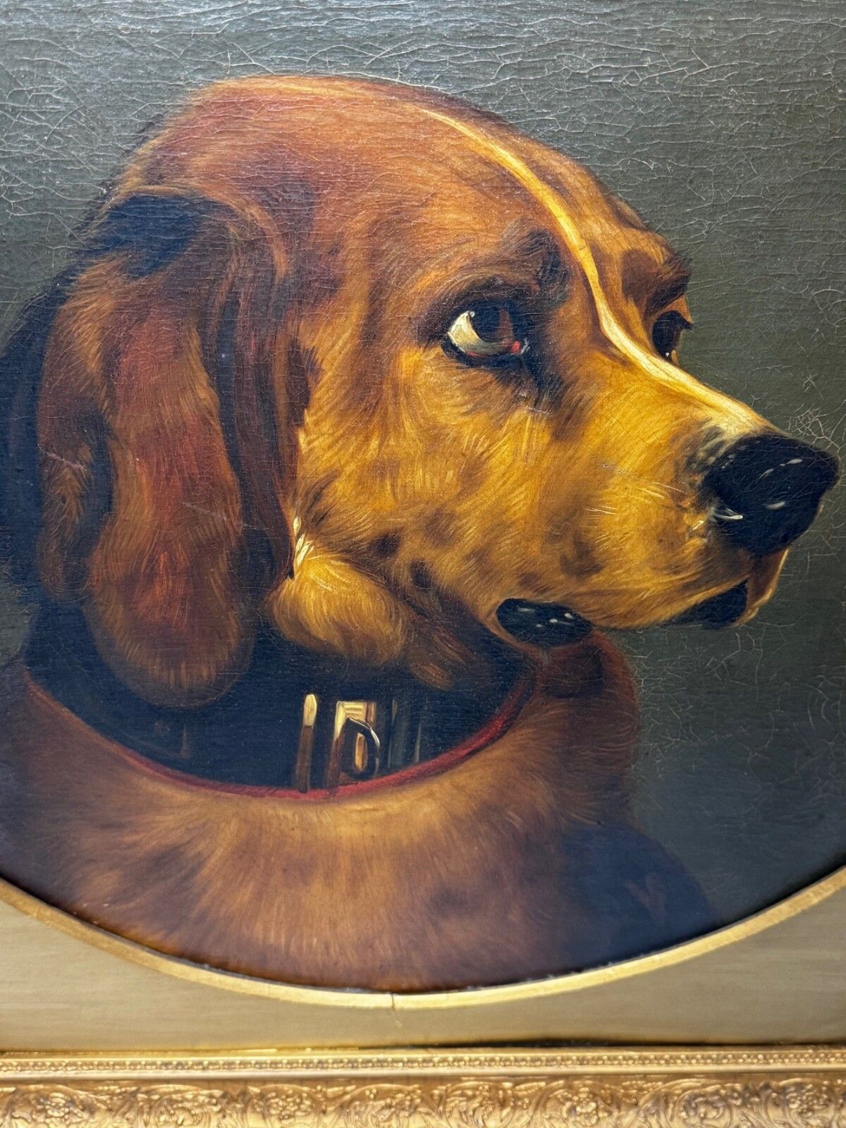 19e-eeuws olieverfchilderij, Landseer's Mastiff Bloodhound, geprezen hond Odin door William Mitchell van Maryport photo furniture