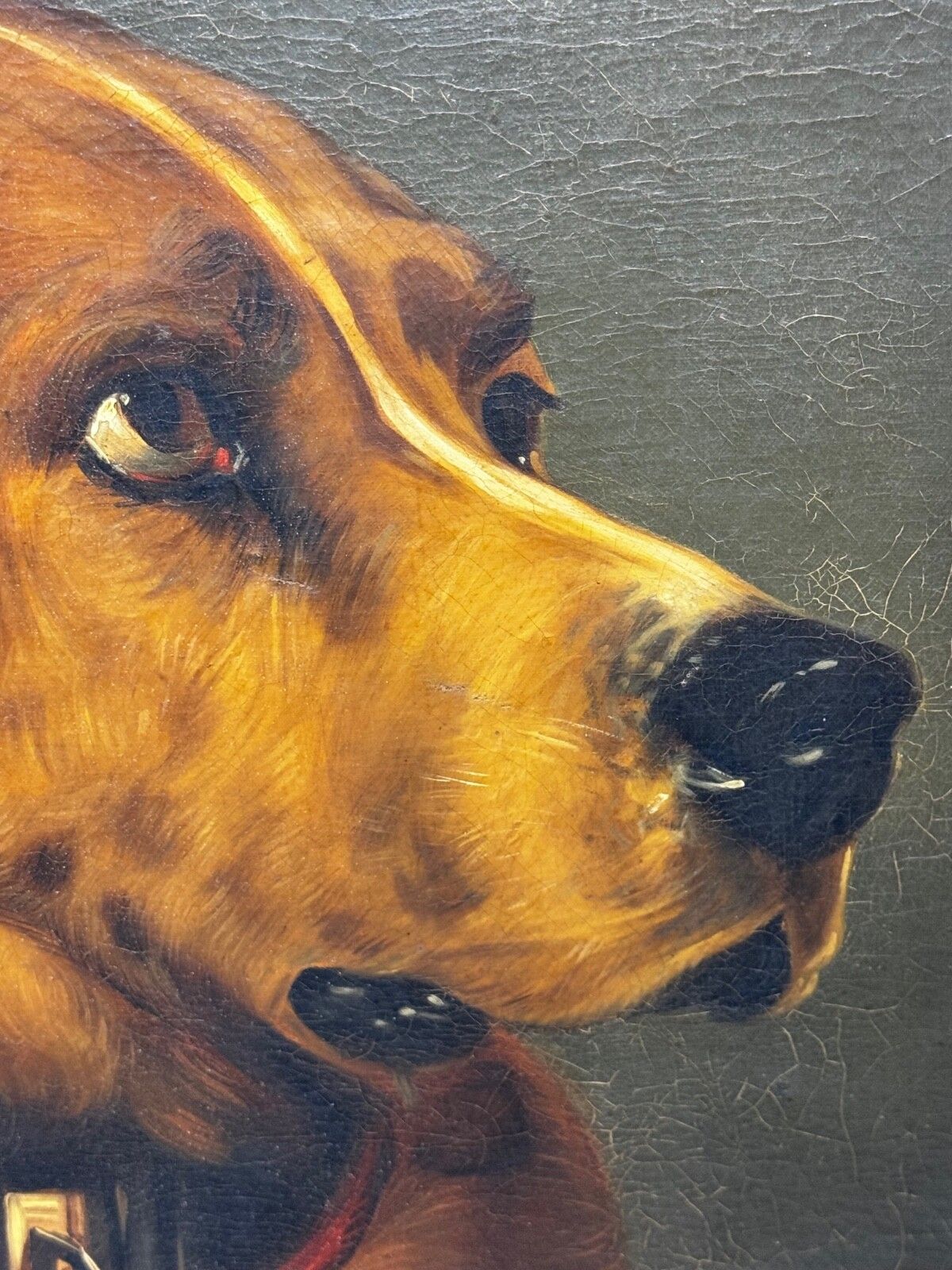 photo furniture 19e-eeuws olieverfchilderij, Landseer's Mastiff Bloodhound, geprezen hond Odin door William Mitchell van Maryport