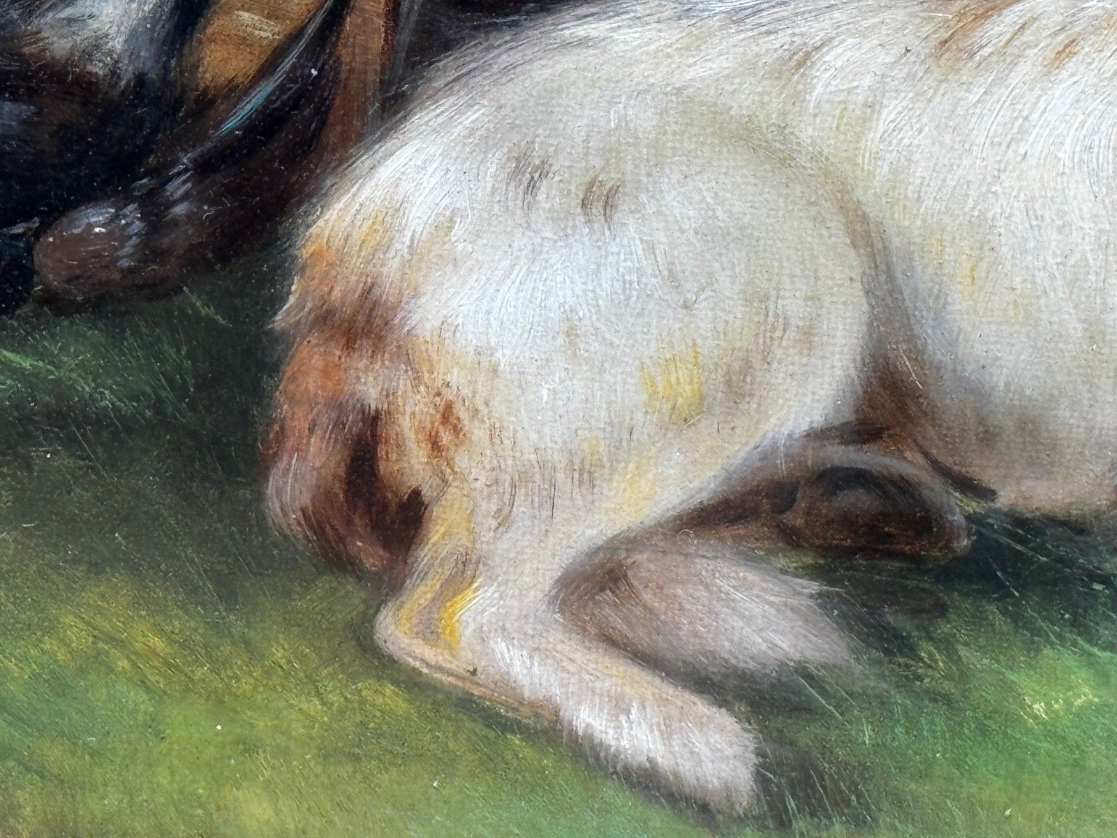 19e-eeuws olieverfchilderij "Game Dogs" gesigneerd Robert Cleminson photo buy