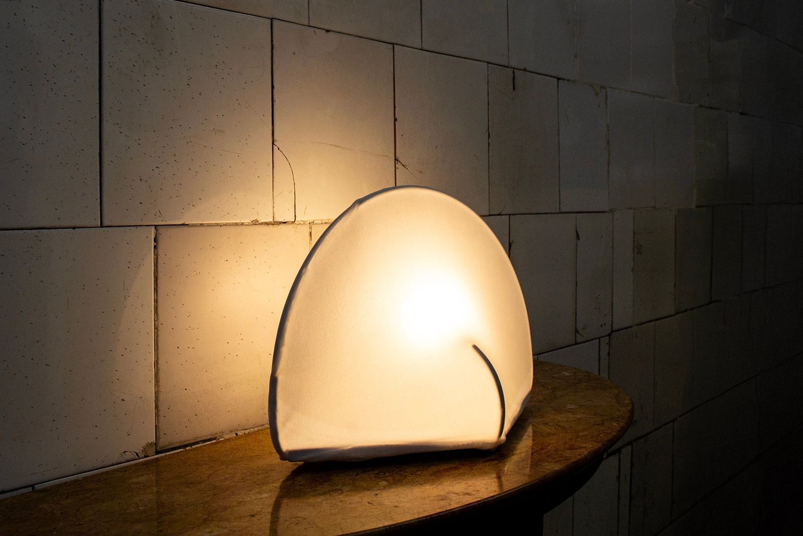Kaori 1 Fabric Table Lamp By Kazuhide Takahama For Sirrah 1970s photo for sale