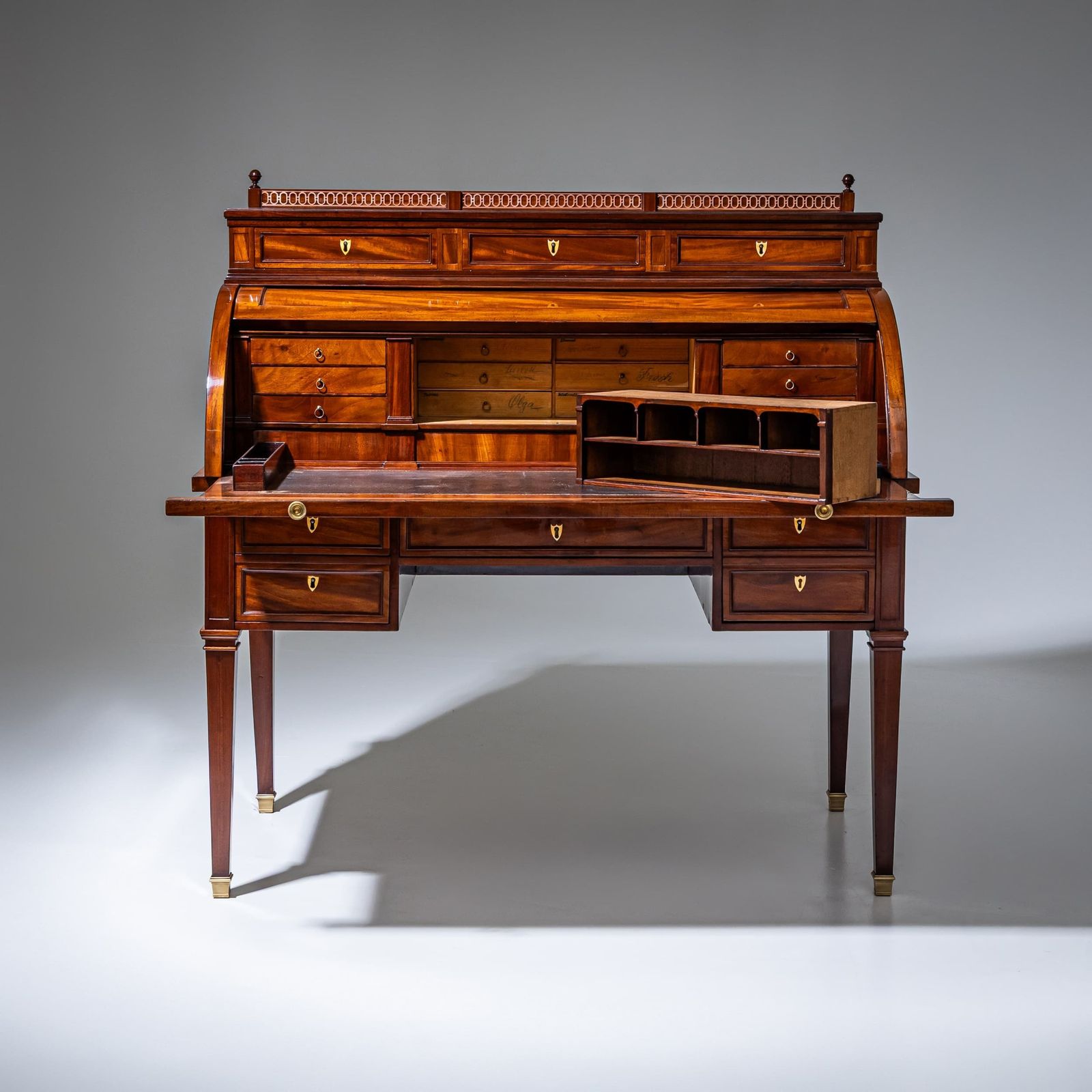 Furniture Louis XVI Roll Top Desk In Mahogany, Circa 1800 photo