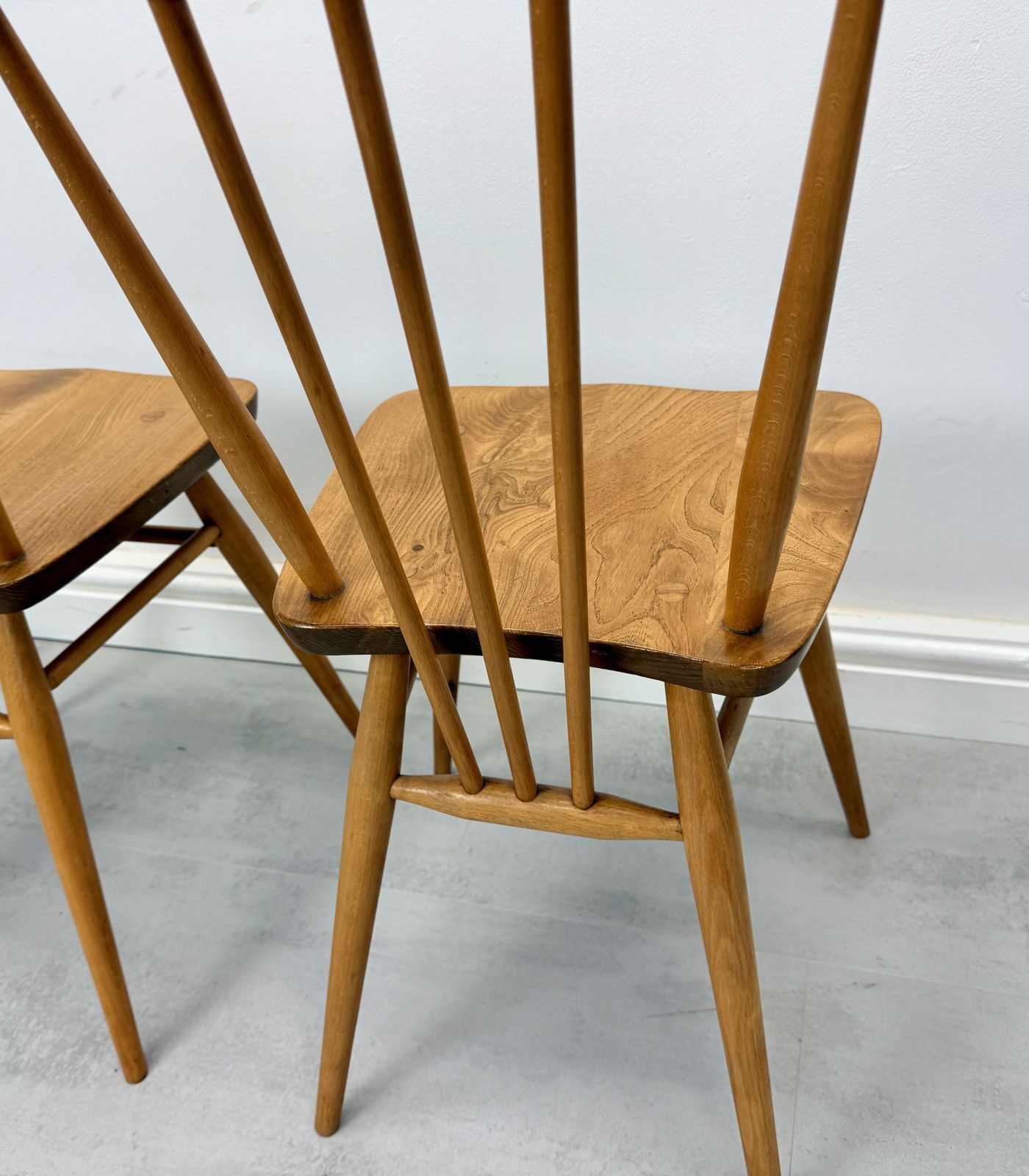 Two Ercol Stick Back Dining Chairs photo buy