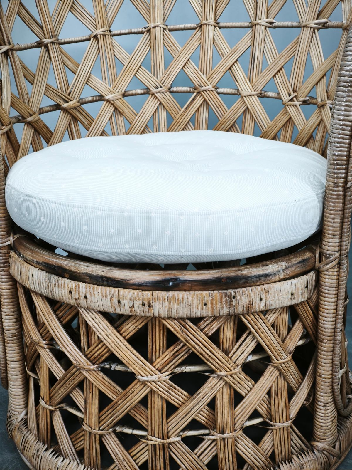Stel Italiaanse bamboe en rotan loungestoelen, jaren 1960 photo vintage