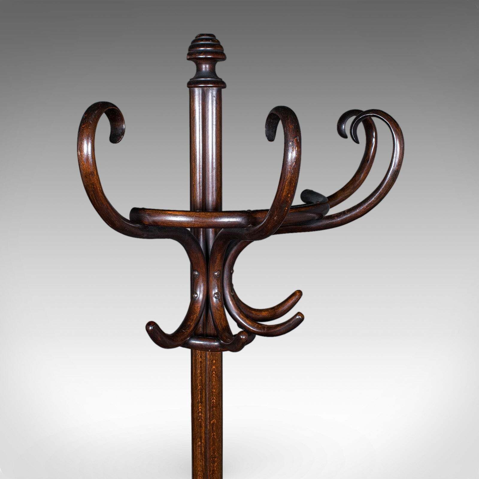 Antique Half Hall Stand, Austrian, Bentwood, Coat Tree, Rack, Thonet, Victorian photo vinterior