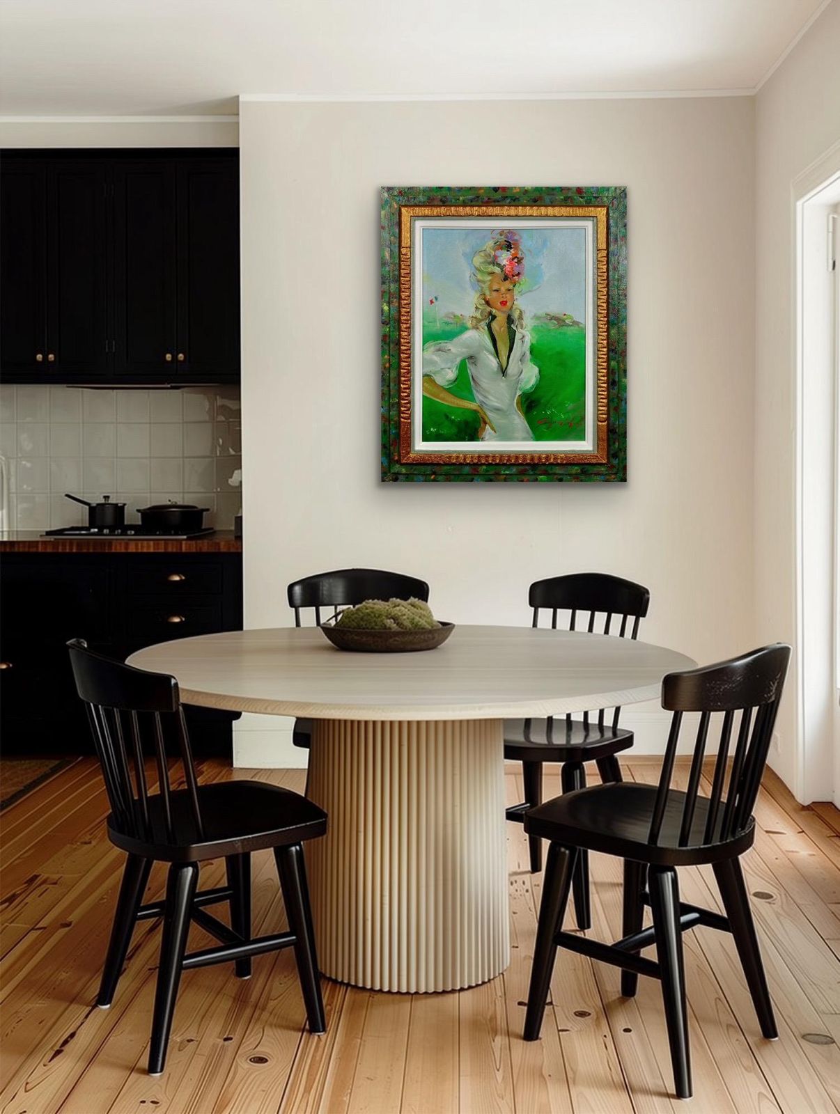 Disciple Of Jean Gabriel Domergue 1889 To 1962. Framed 1950s Oil Painting Of A Fashionable Lady At The Races. photo vinterior