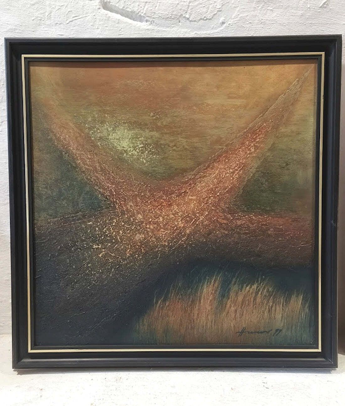 Gyurkovics Hunor “Utak" Roads Abstract Oil Painting, Hungary 1999