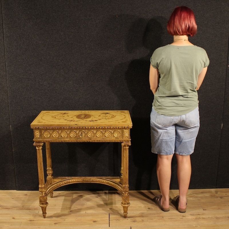 French Lacquered And Gilded Side Table By Sormani In The Louis XVI Style photo furniture