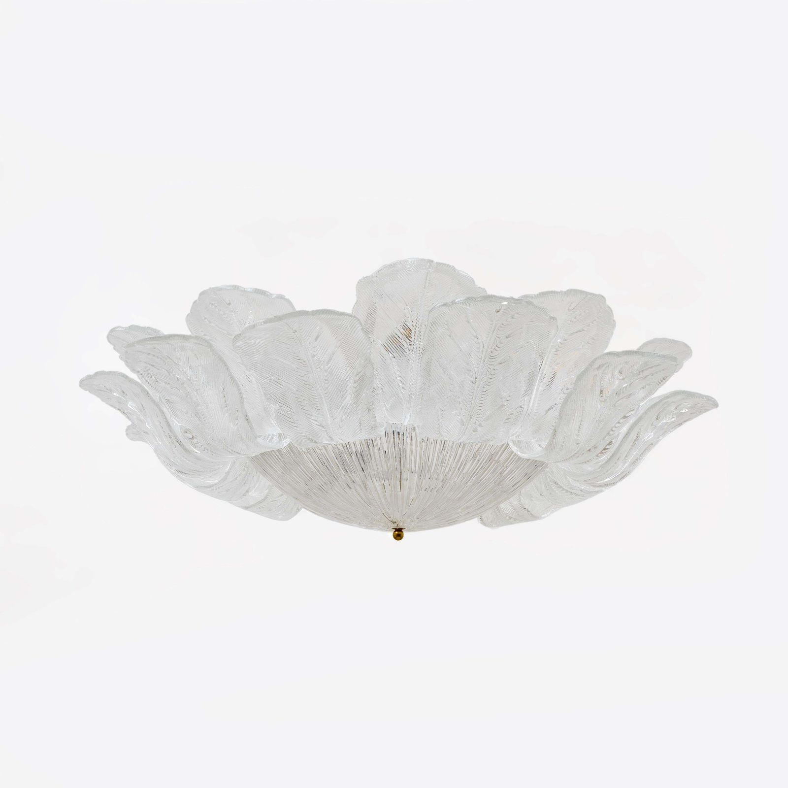 Grote Italiaanse plafondlamp met Murano-glazen bladeren photo furniture