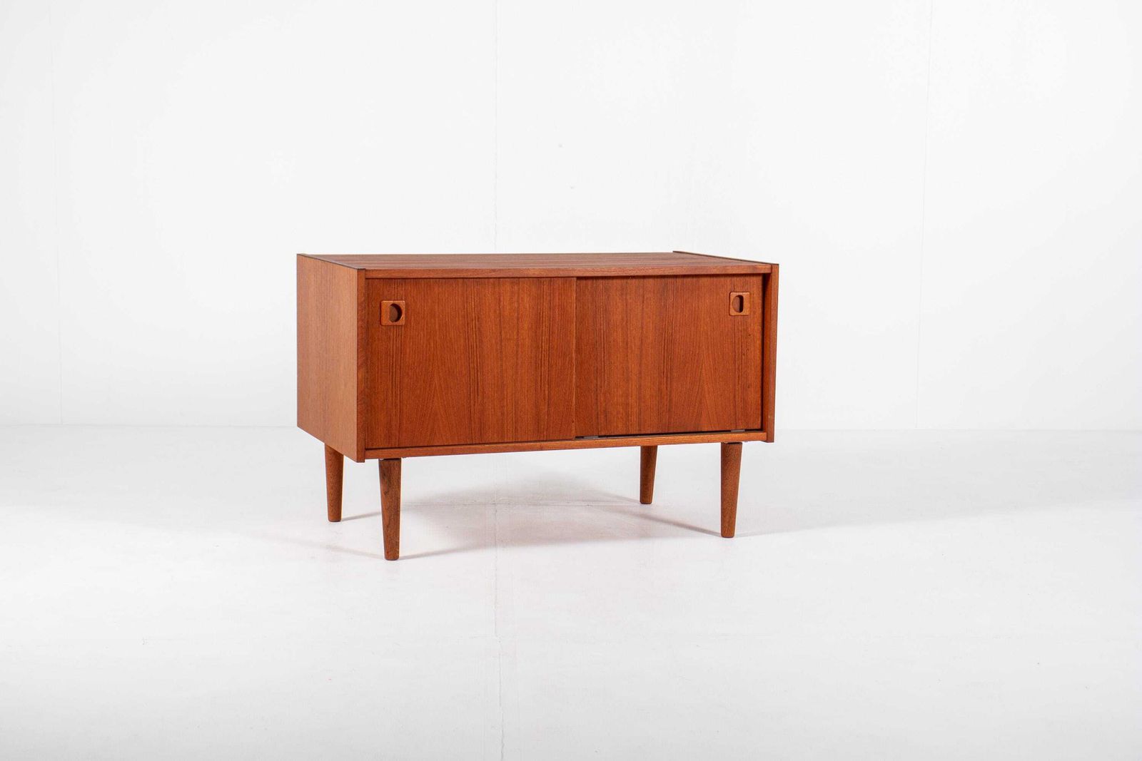 Danish Mid Century Teak Sideboard With Sliding Doors — 1960s photo furniture
