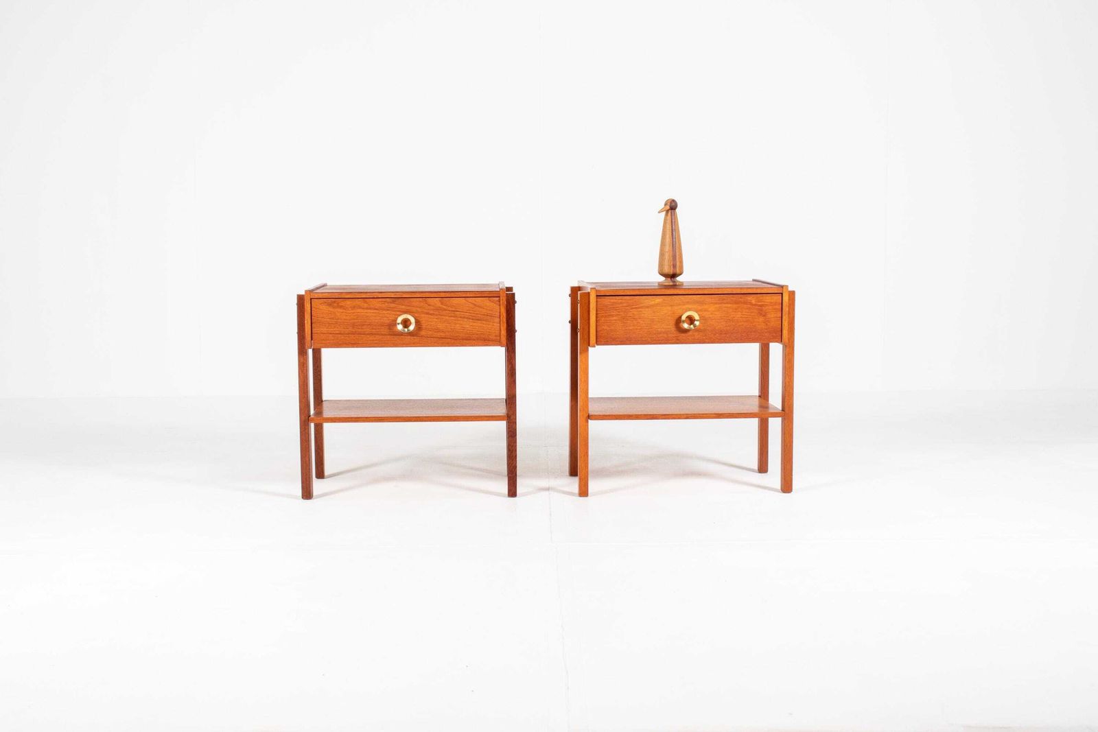 Set Of 2 Danish Mid Century Teak Bedside Tables — 1960s photo furniture