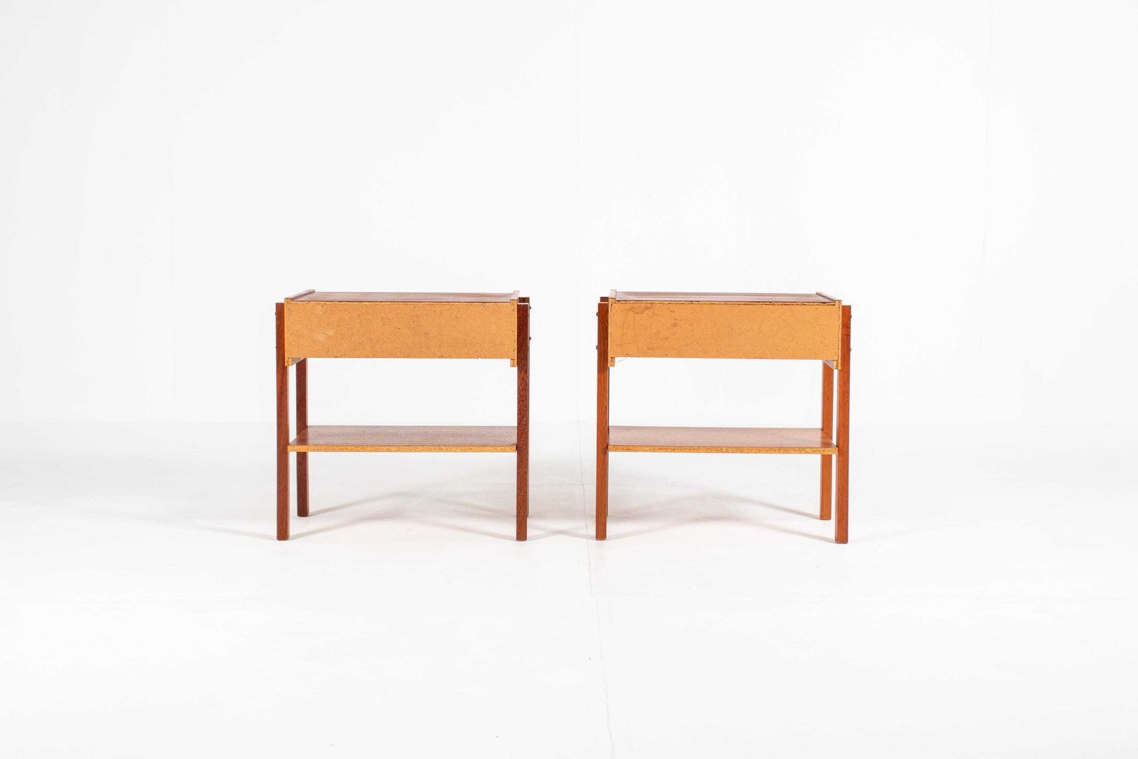 Furniture Set Of 2 Danish Mid Century Teak Bedside Tables — 1960s photo