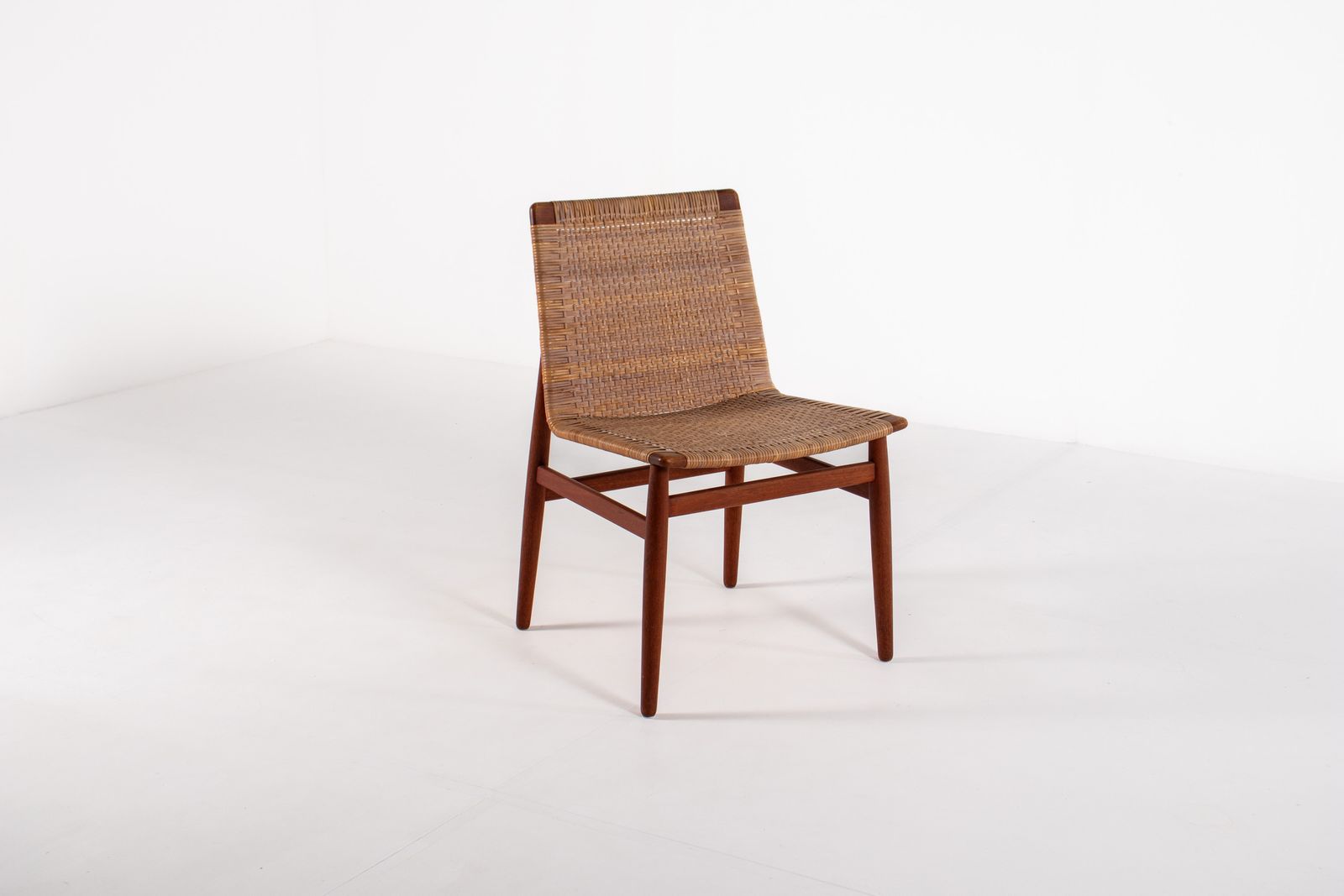 Jørgen Høj Teak And Rattan Chair For Thorald Madsen, Copenhagen Denmark 1950's photo 1940.0