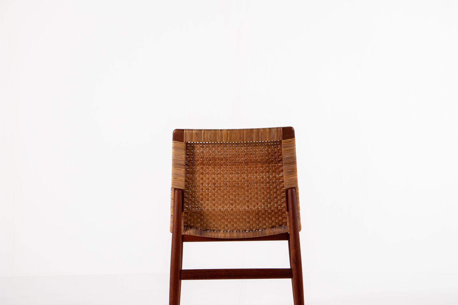 photo buy Jørgen Høj Teak And Rattan Chair For Thorald Madsen, Copenhagen Denmark 1950's