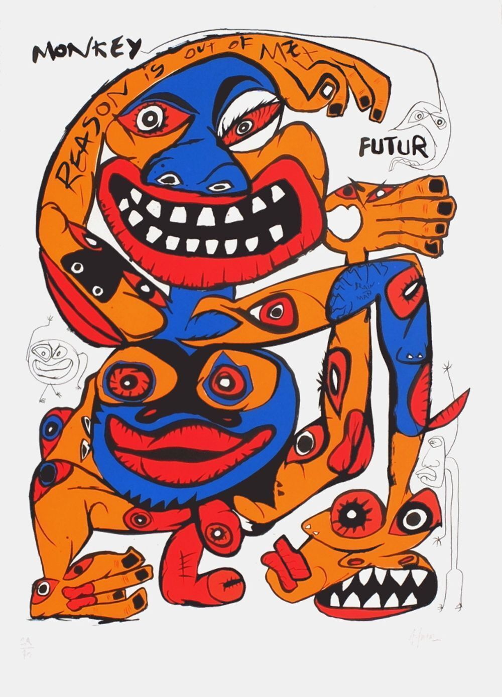 Pejman Ebadi Signed Lithograph The Monkey 1999