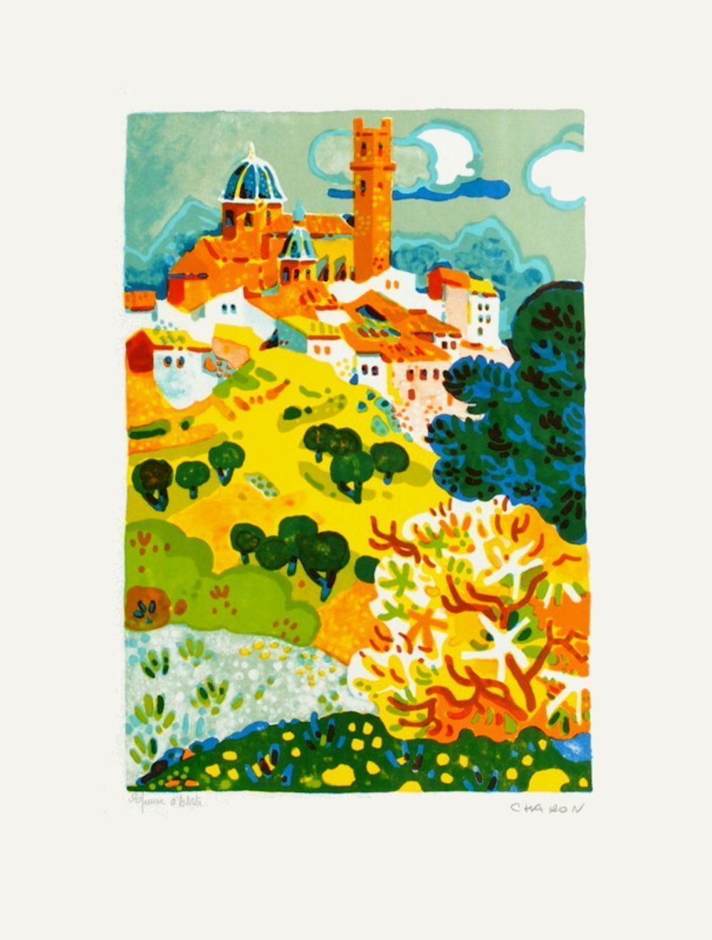 Guy Charon Gesigneerde Lithografie Altea 1965