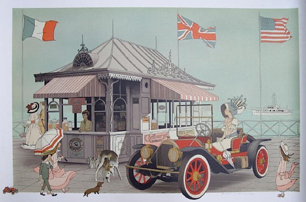 Denis Paul Noyer Gesigneerde Lithografie La Buvette 1985