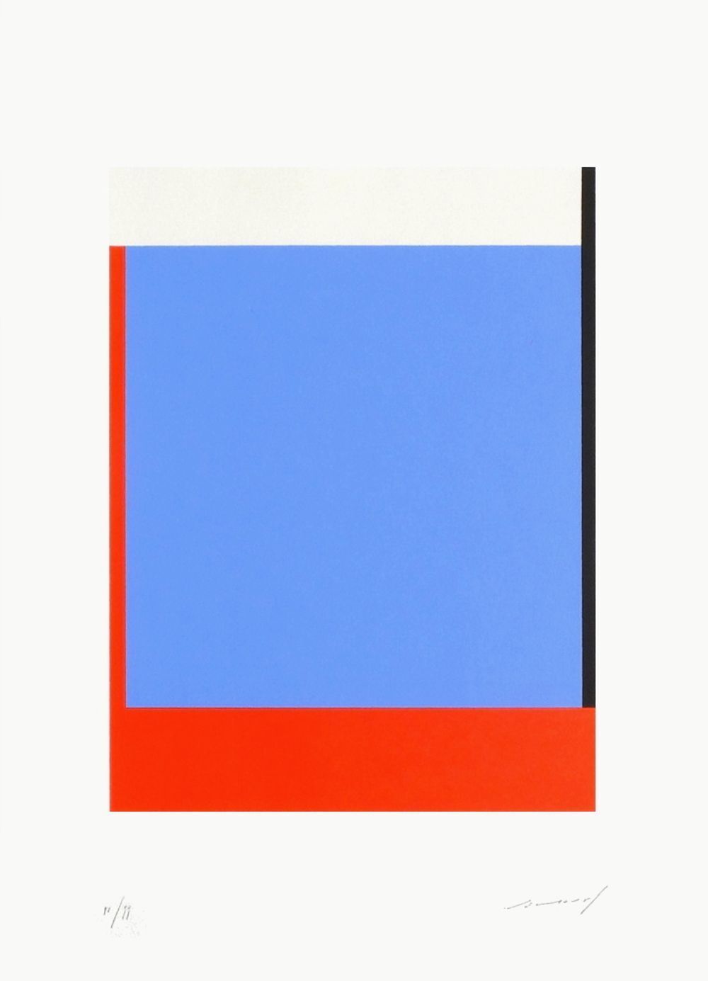 Aurélie Nemours Signed Screenprint Avec Droitesse 1990