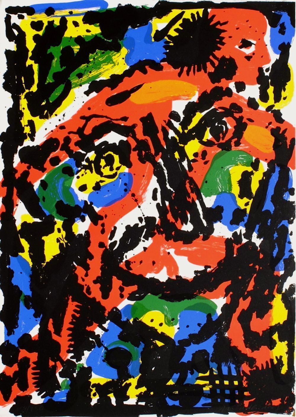 Helmut Middendorf Gesigneerde Zeefdruk Kopf (Olympics Of Barcelona) 1992