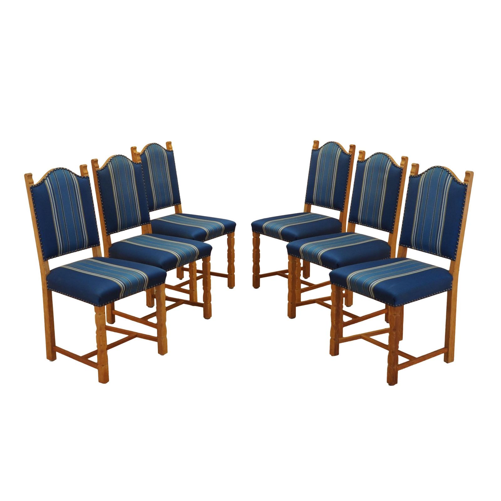 Set van zes eiken stoelen, Deens design, jaren 1960, ontwerper: Henning Kjærnulf