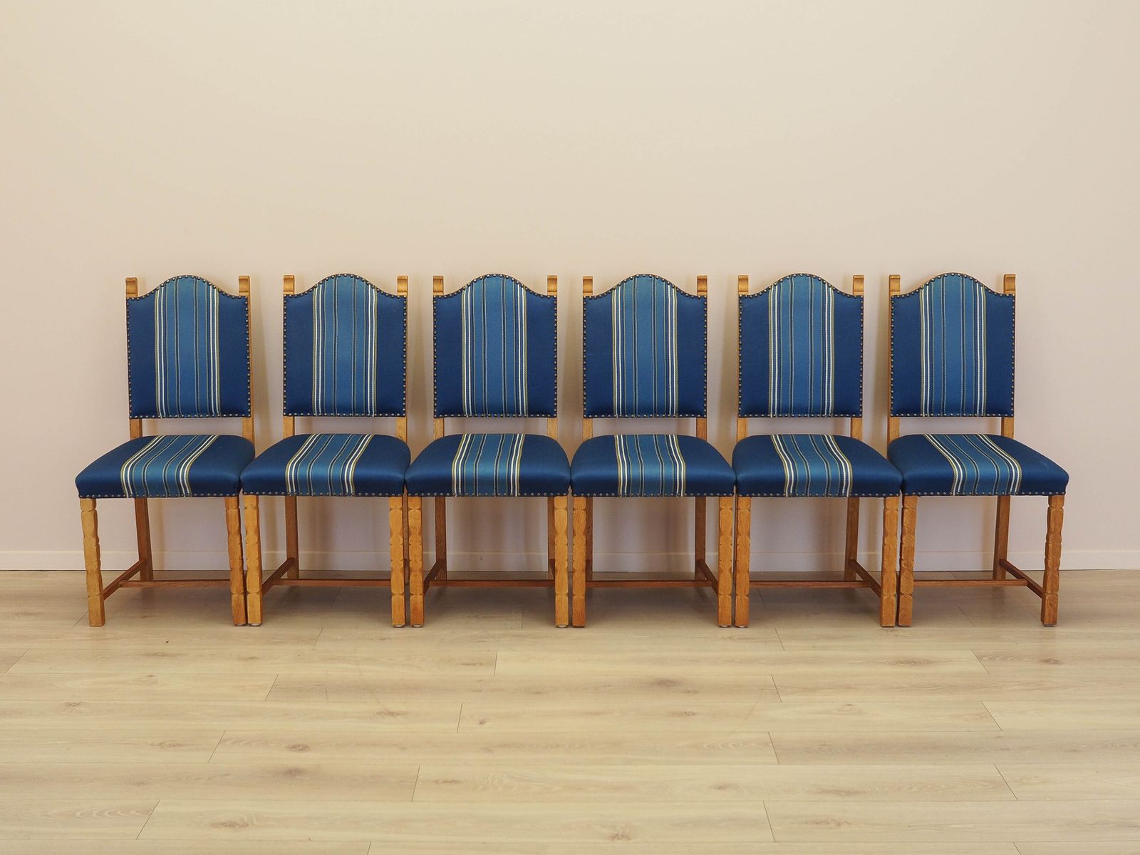 photo vintage Set van zes eiken stoelen, Deens design, jaren 1960, ontwerper: Henning Kjærnulf