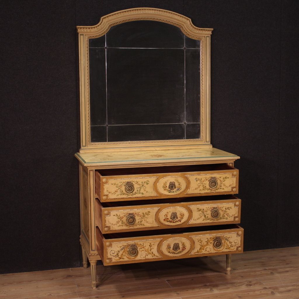 Lacquered Dresser With Mirror Louis XVI Style From 1960s photo Furniture