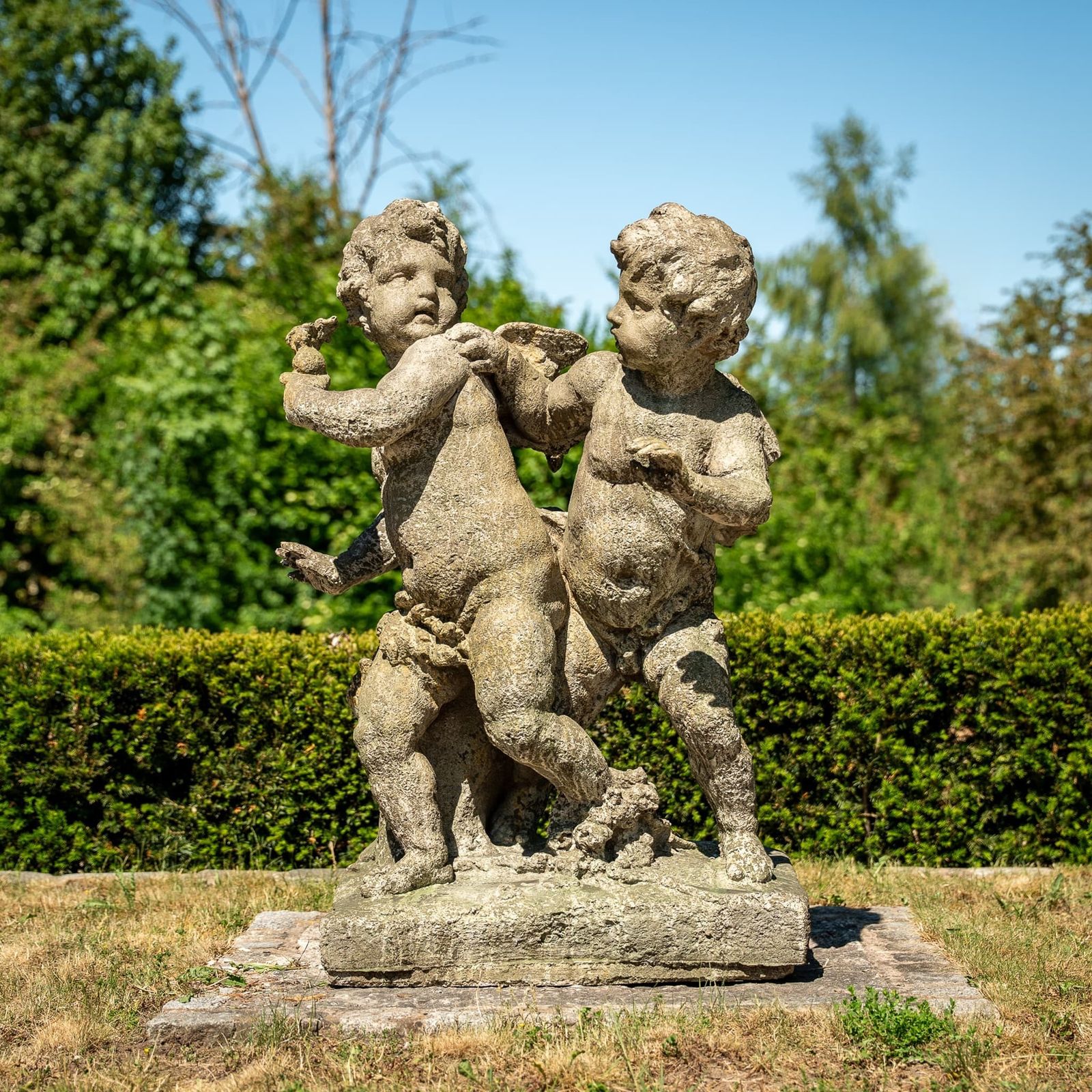 Playing Putti, Stone Cast, Probably Late 20th Century