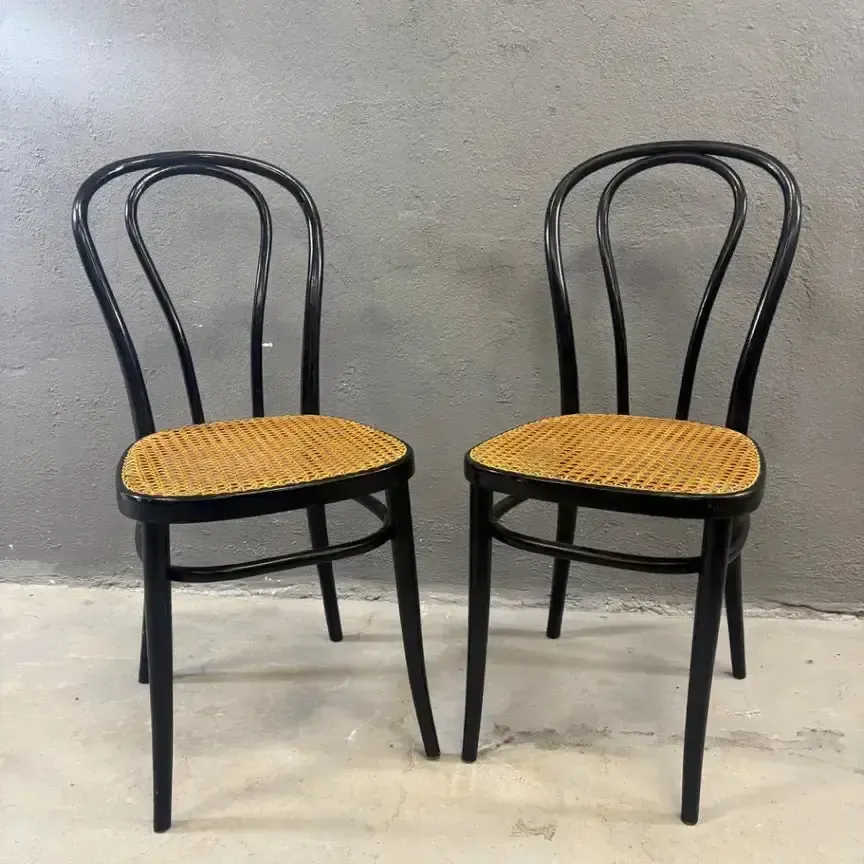 Pair Of Bentwood Chairs, Vienna Straw Seats, Herbatschek Series, 1960s photo for sale