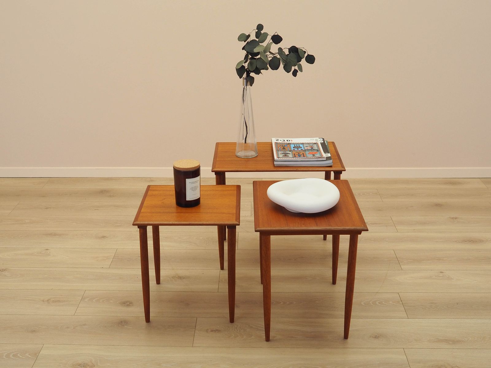 Nesttafels van teakhout, Deens design, jaren 1970, gemaakt in Denemarken. photo Meubels