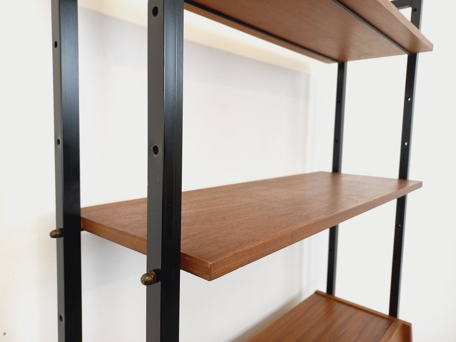 photo buy Teak And Metal Bookcase With Secretary Desk