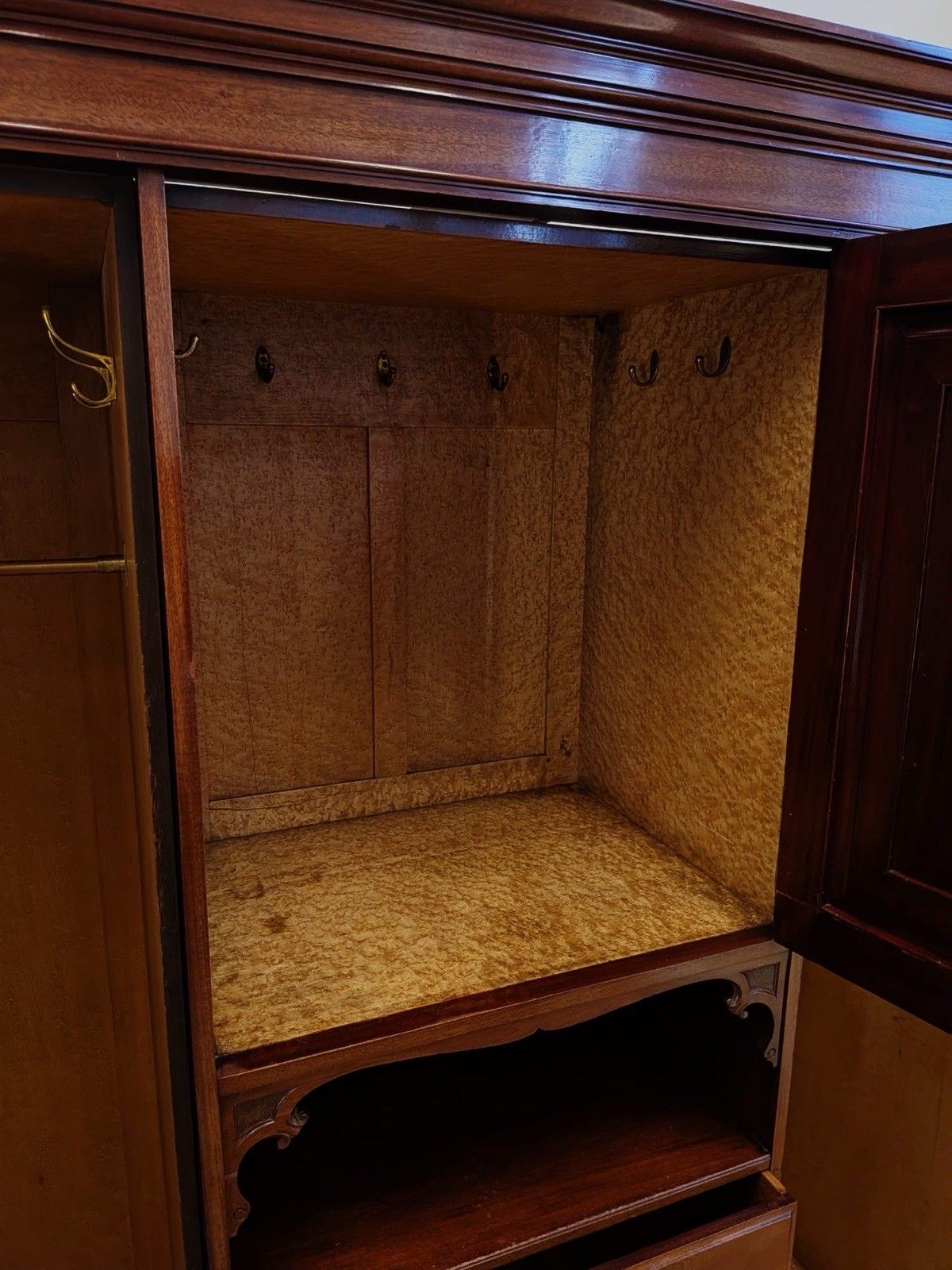 Victorian Carved Mahogany Triple Combination Wardrobe photo Furniture