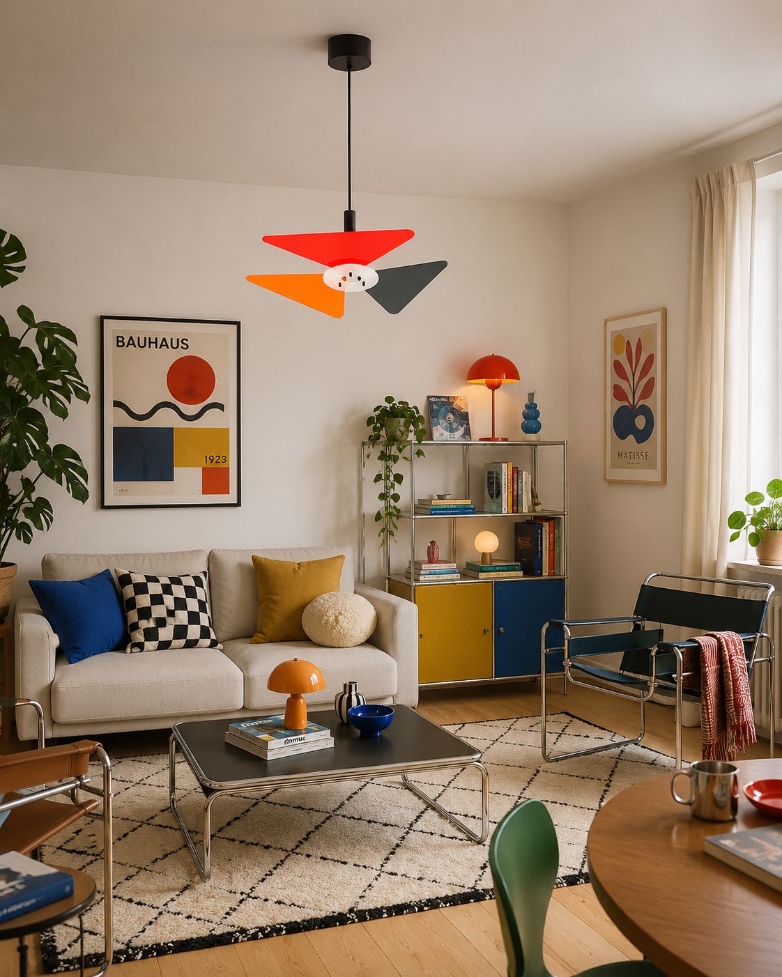 Een kleurrijke postmoderne hanglamp, jaren 1990. photo furniture