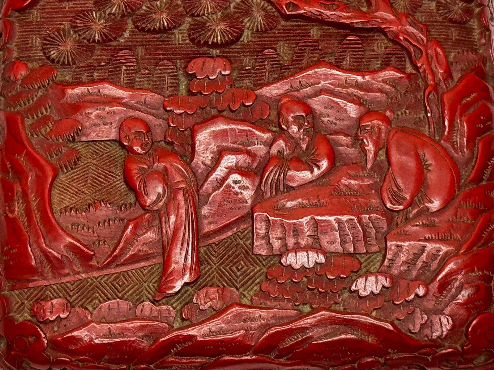 Klein Chinees sieradendoosje, cinnabar gelakt émail, Qing-dynastie, 19e eeuw photo 2000.0