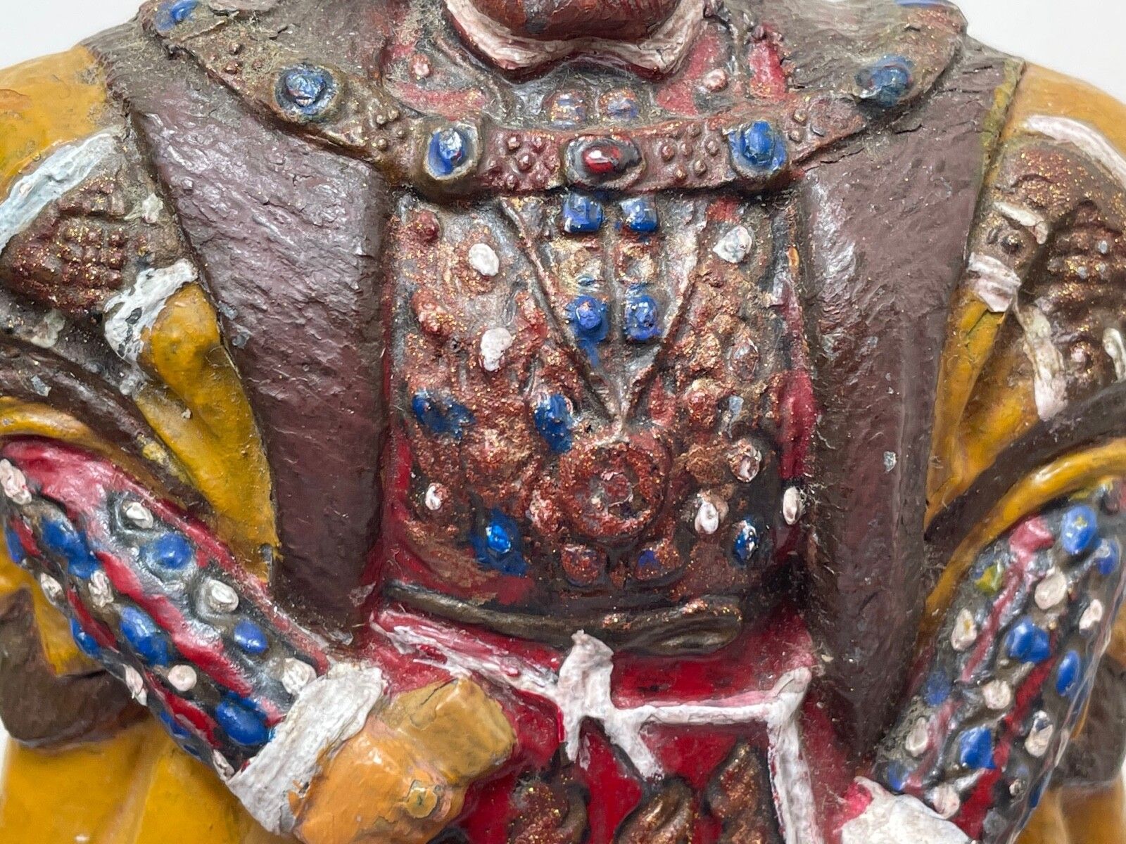 Mid Century Hand Painted Lead Figure Of Tudor English King Henry VIII Sculpture photo Art