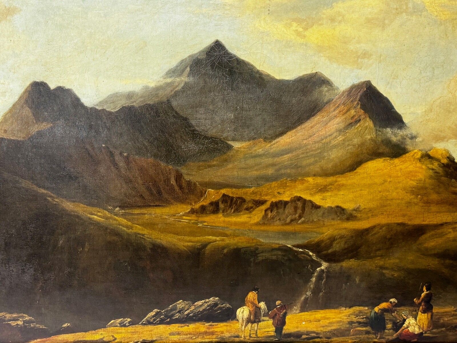 Groot schilderij 19e eeuw Mount Snowdon North Wales toegeschreven aan Edward William photo furniture