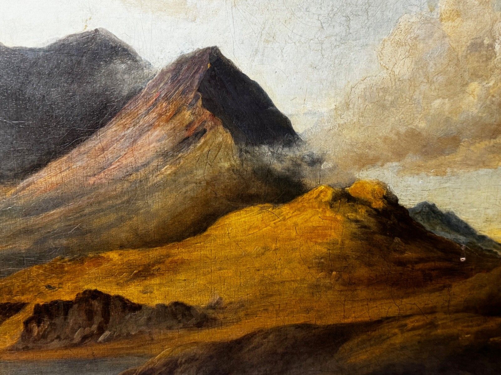 Groot schilderij 19e eeuw Mount Snowdon North Wales toegeschreven aan Edward William photo buy