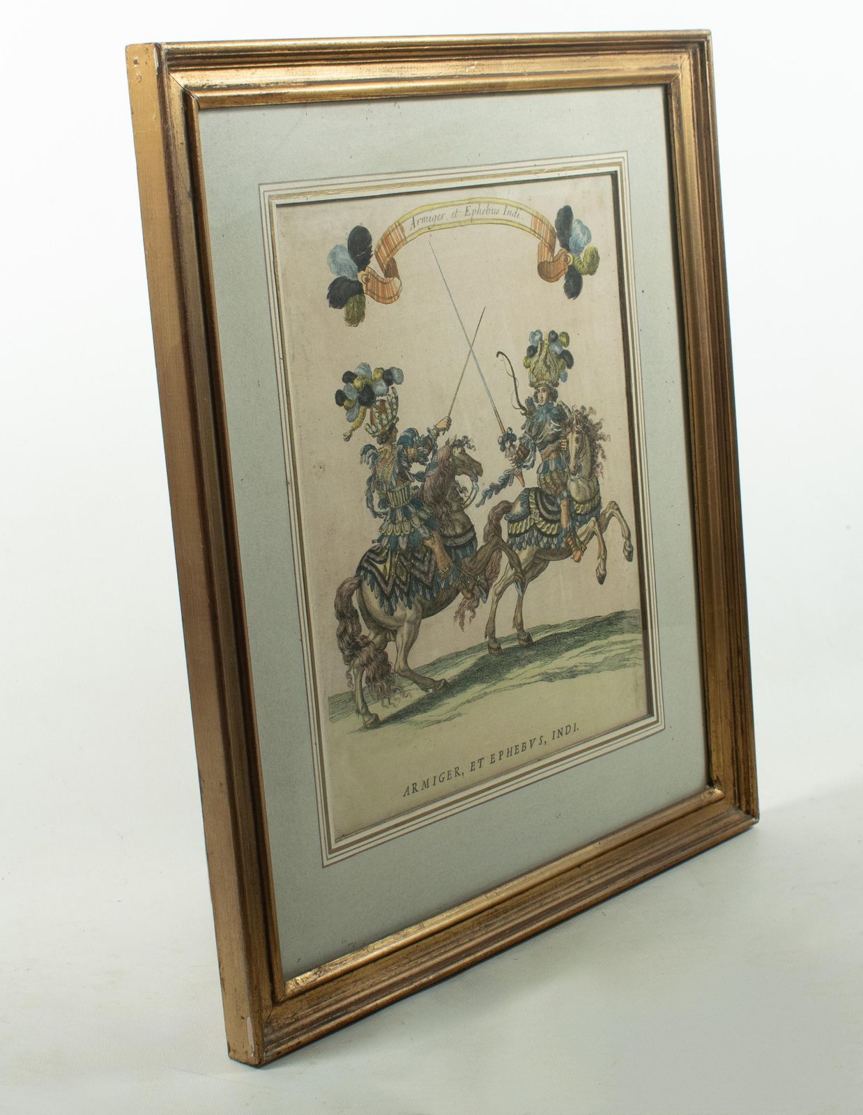 « Armiger Et Ephebus Indi » - Gravure coloriée à la main   Grand Carrousel 1662 photo buy