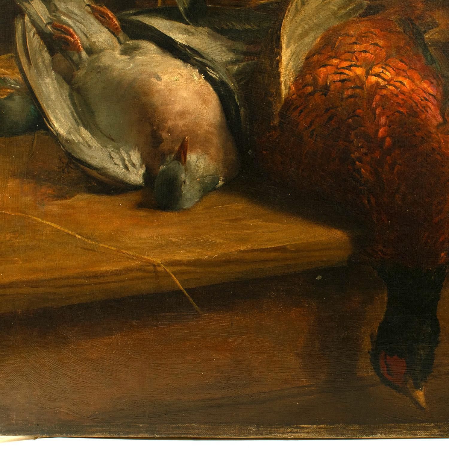 Nature morte « After The Shoot » H Tickner (britannique), datée de 1901, huile sur toile photo 2282.0