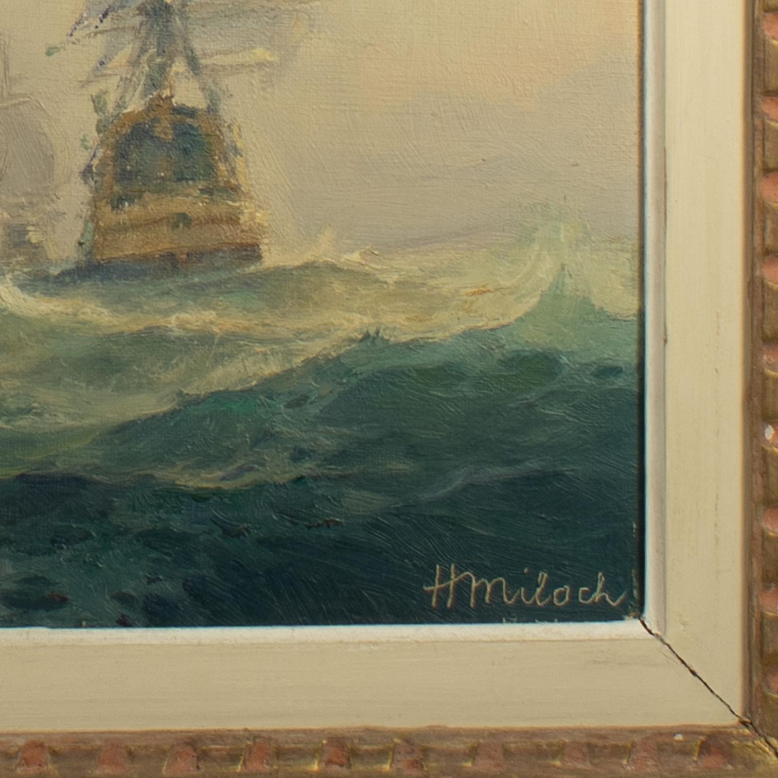 Henri Miloch (1898 1979) Peinture maritime, signée et datée photo Art