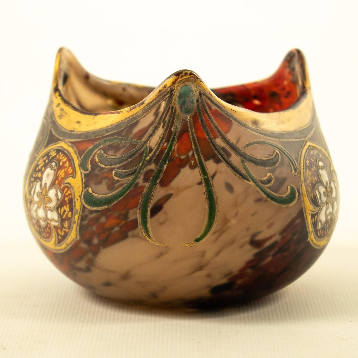 Le Gras   Art Nouveau Blown Glass Ball Vase photo Home Decor