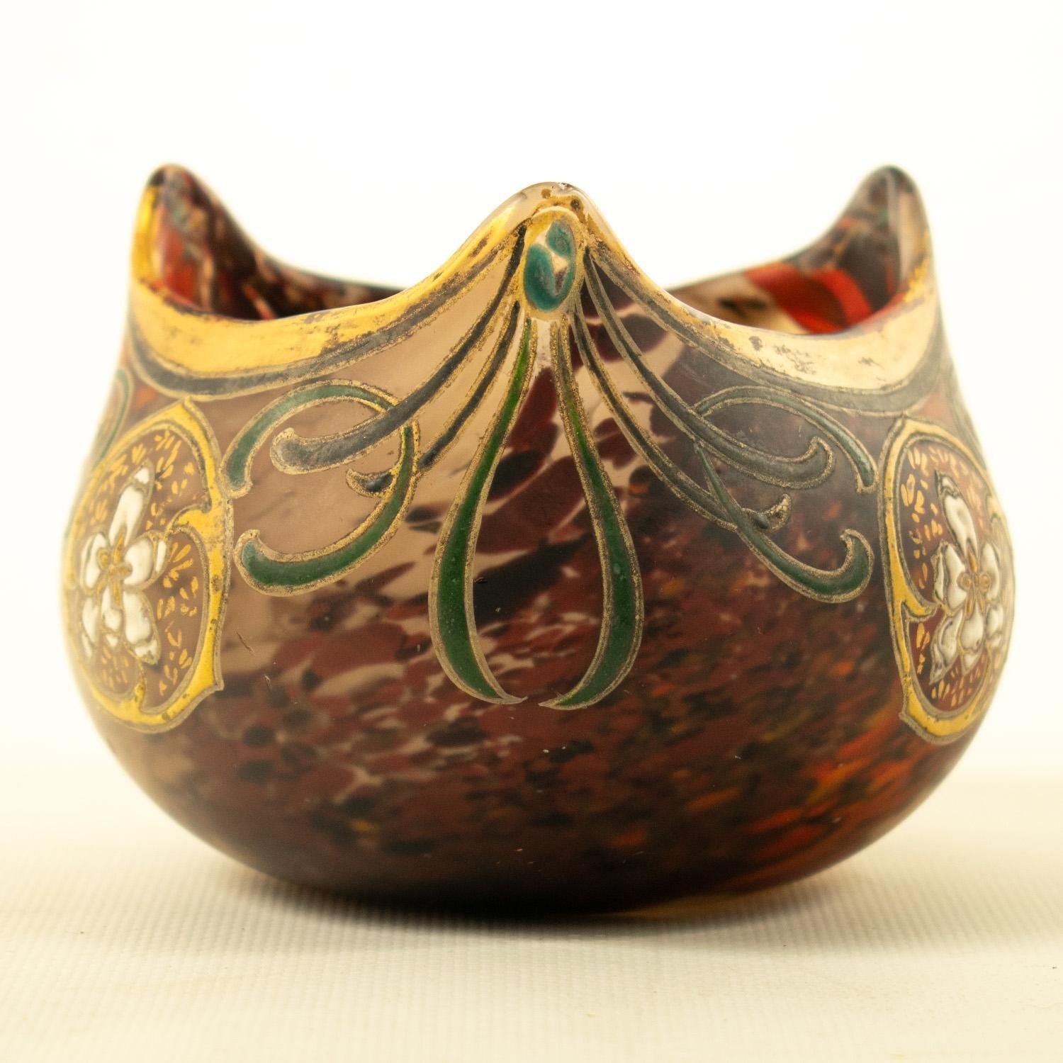 Décoration Vase boule en verre soufflé Art Nouveau, Le Gras photo