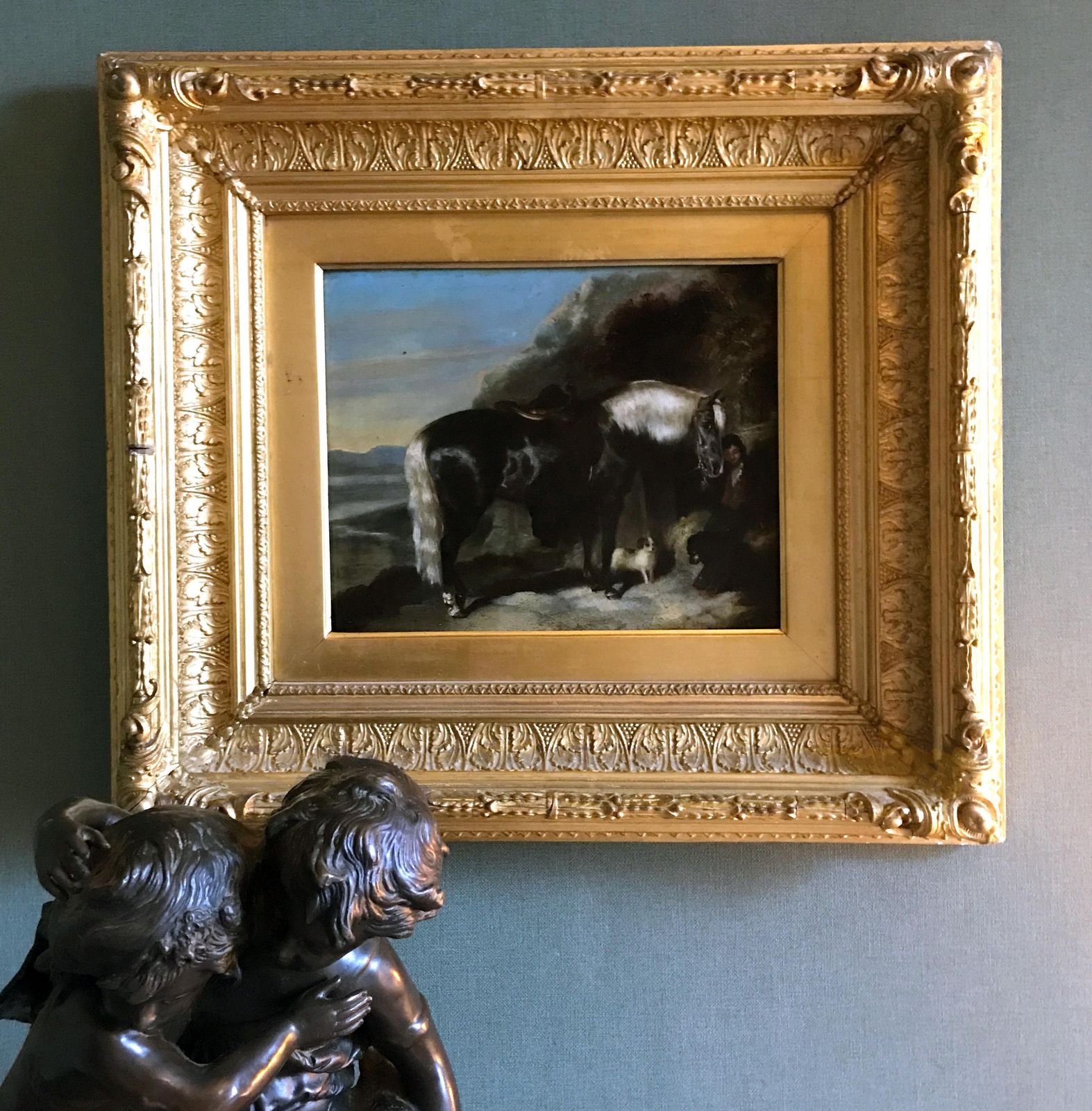 photo for sale John Frederick II Herring (1815 1907)   Young Boy With A Pony And His Dogs