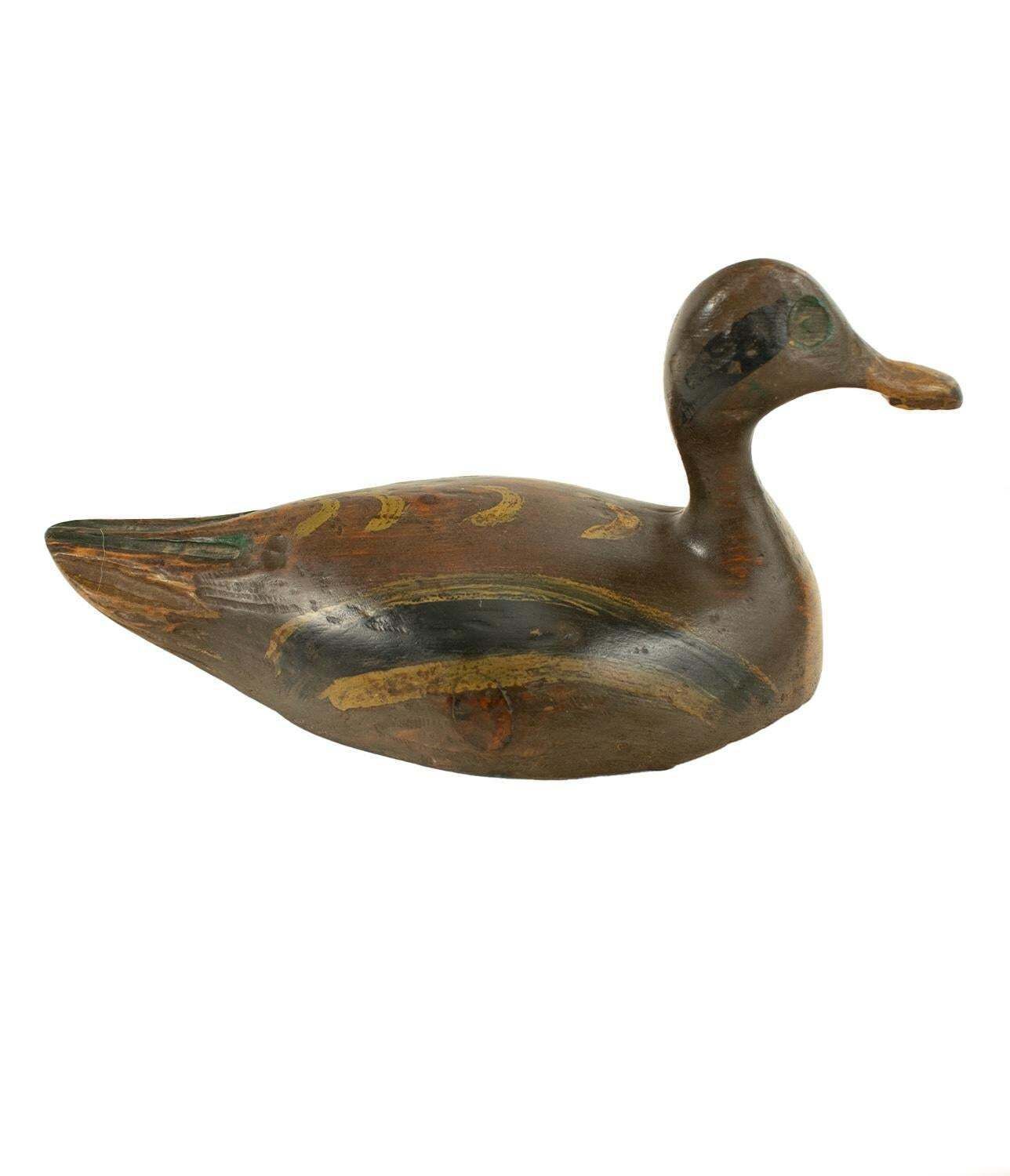 Trio de deux canards et un courlis, appelants d'époque en bois sculpté et peint photo 518.0