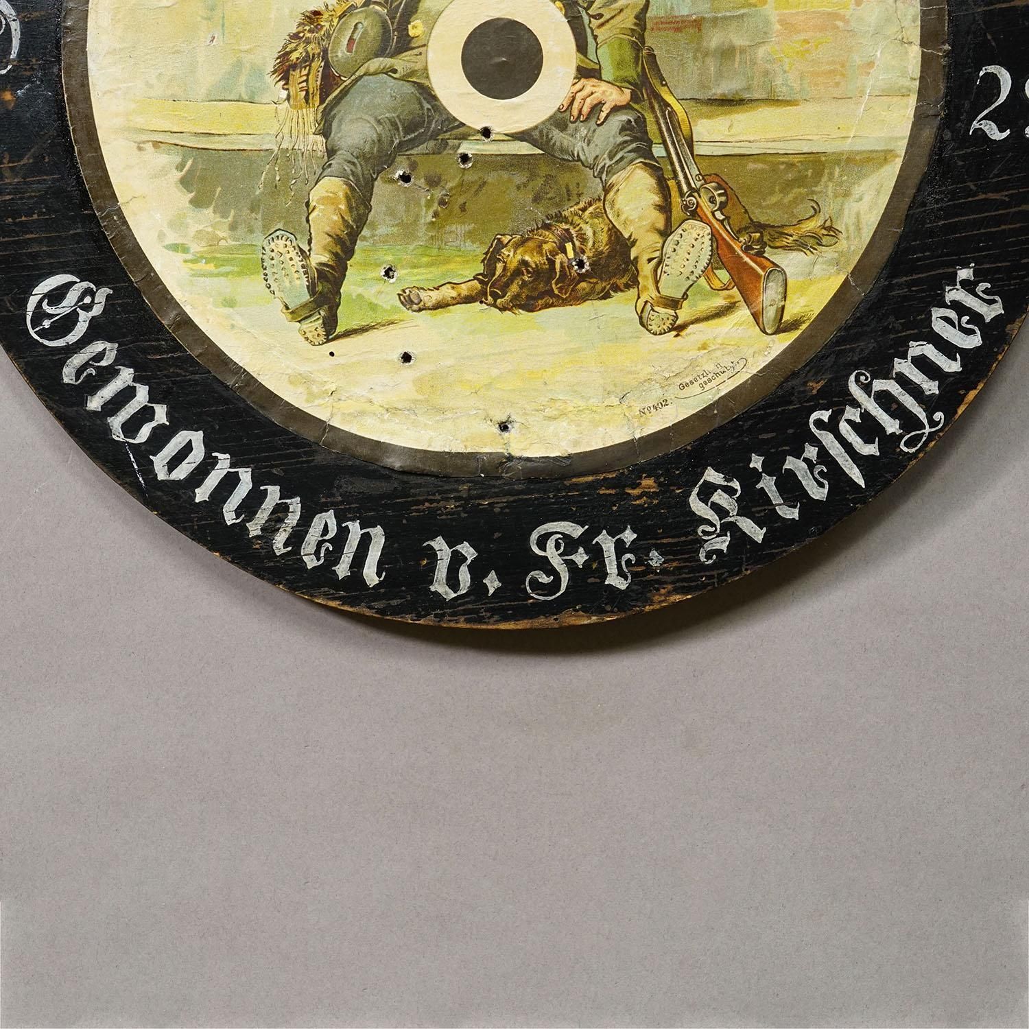Antiek Duits schietschijf met humoristisch jagersmotief, Duitsland 1929 photo 208.0