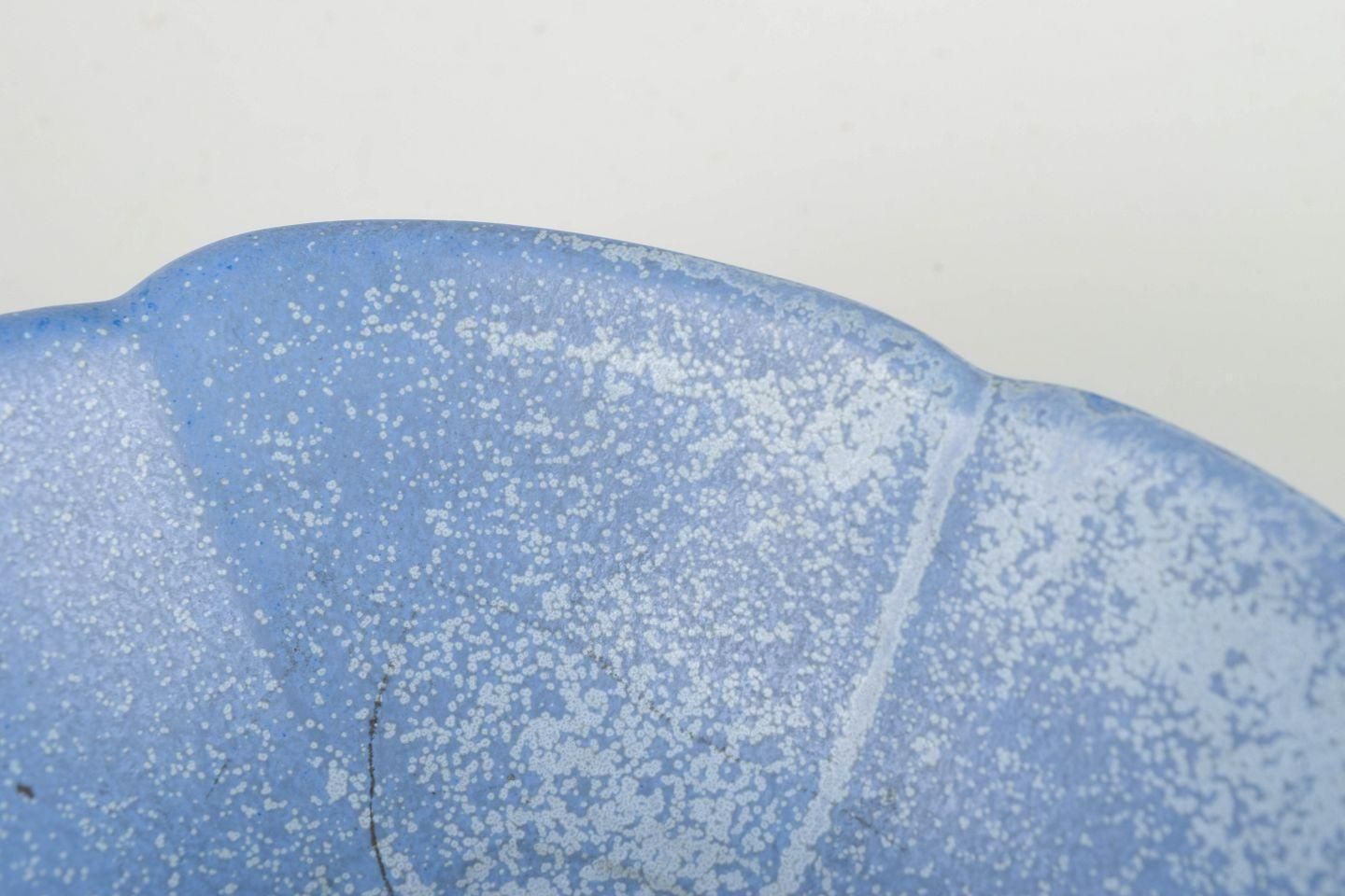 Gunnar Nylund For Rörstrand. Stoneware Bowl With Organic Form And Blue Glaze. photo for sale