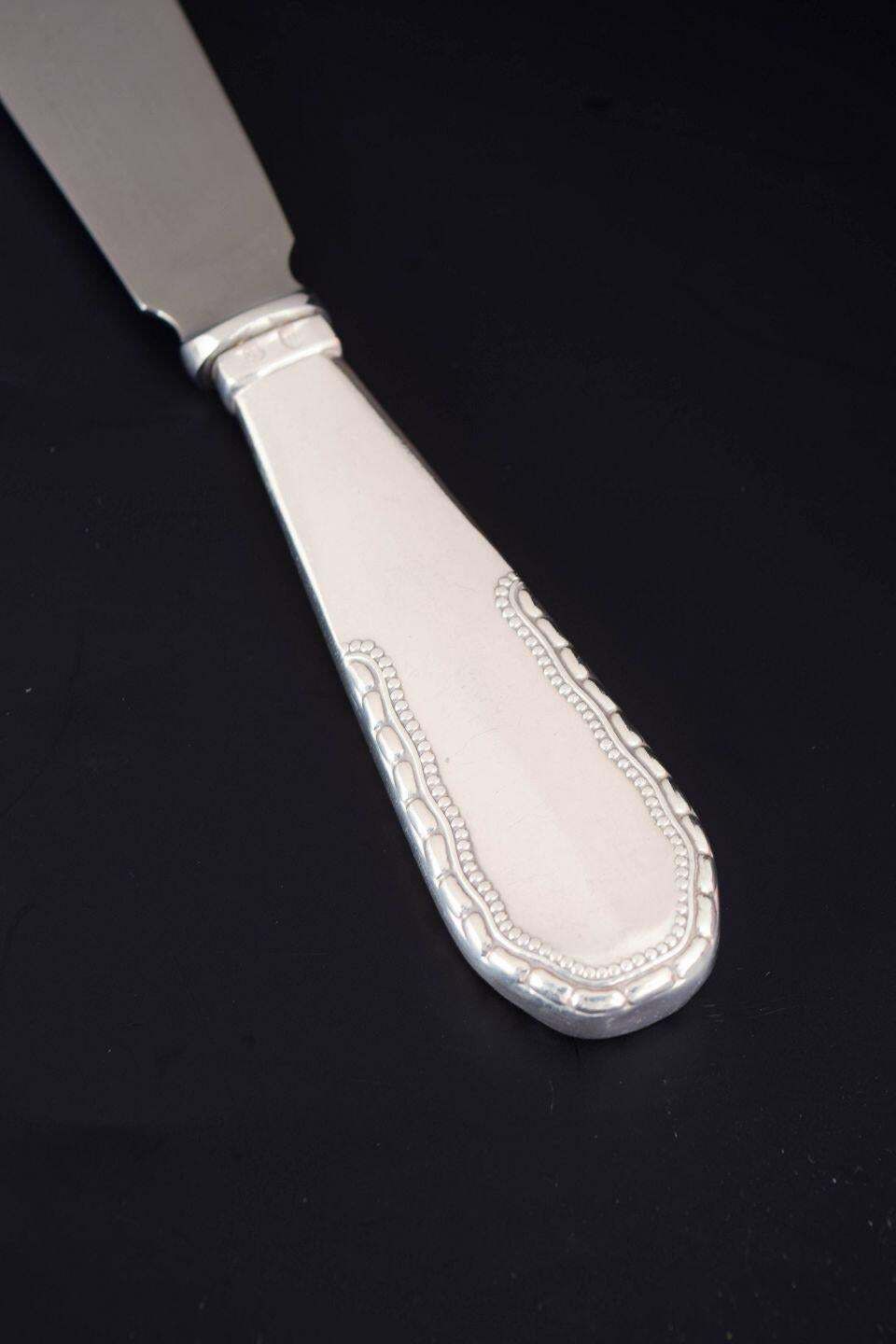 Georg Jensen, zeldzaam taartmes in zilver en roestvrij staal. Viking-patroon. photo for sale