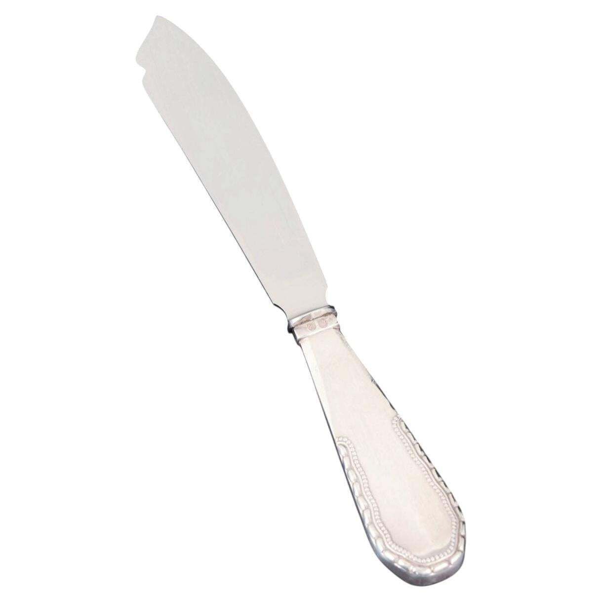 Georg Jensen, zeldzaam taartmes in zilver en roestvrij staal. Viking-patroon.