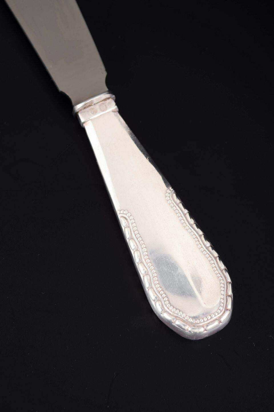 Georg Jensen, zeldzaam taartmes in zilver en roestvrij staal. Viking-patroon. photo for sale