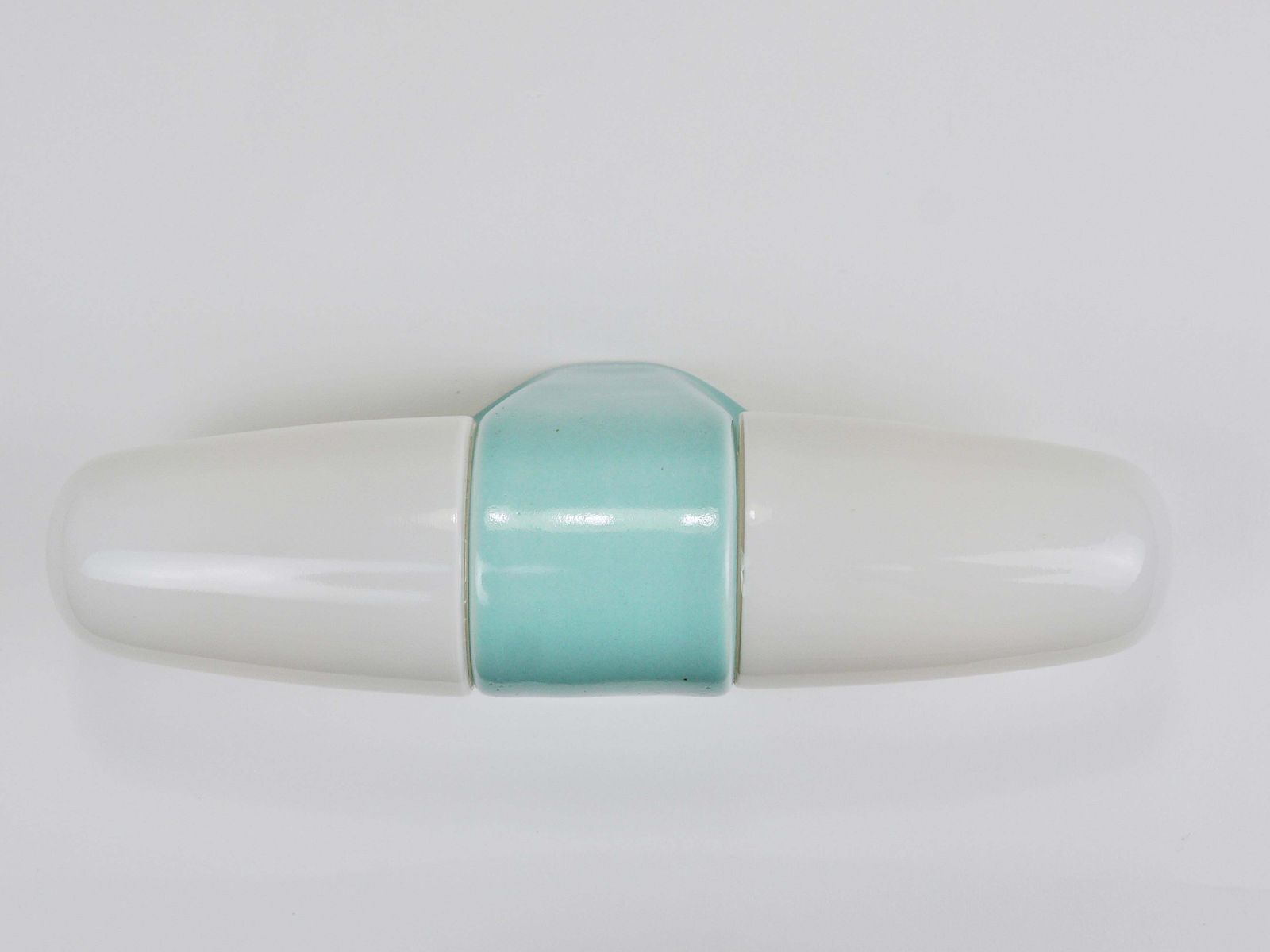 Wilhelm Wagenfeld Bauhaus Turquoise Dubbele Wandlamp, Duitsland, ca. jaren 1950 photo vintage