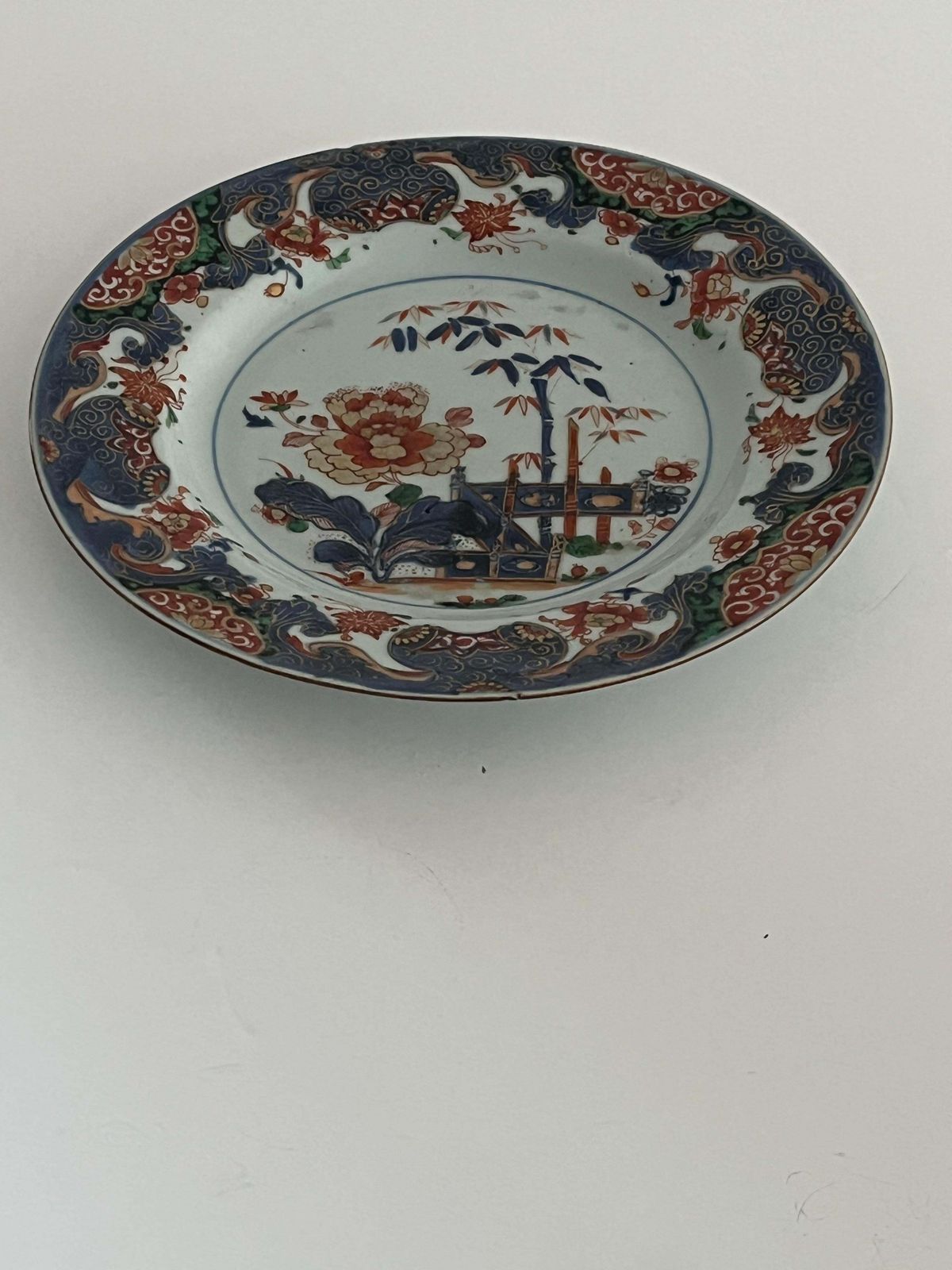 Chinese Kangxi Yongzheng Porcelain Plate Verte Imari Hand Decorated Qing Ca 1720 photo vintage